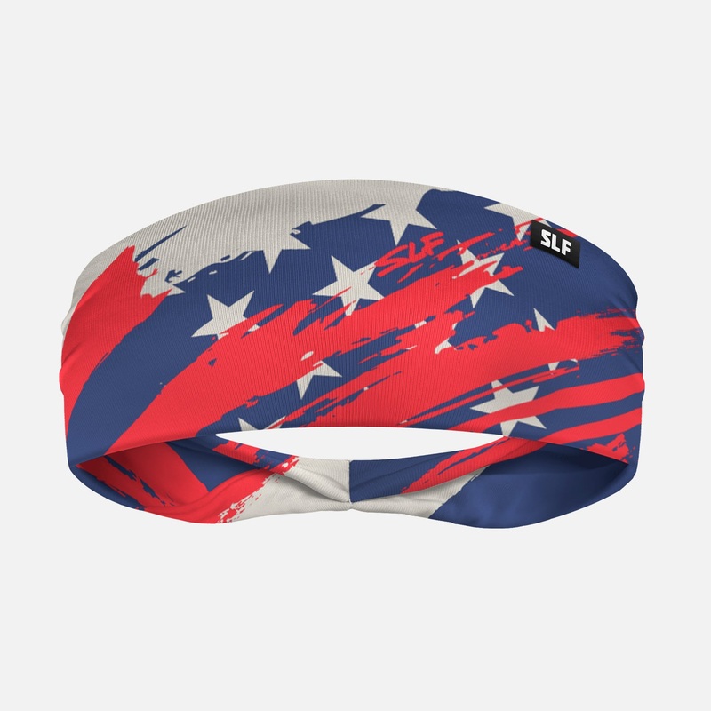 USA Brushed Muted Color Headband ONE SIZE Red/White/Blue