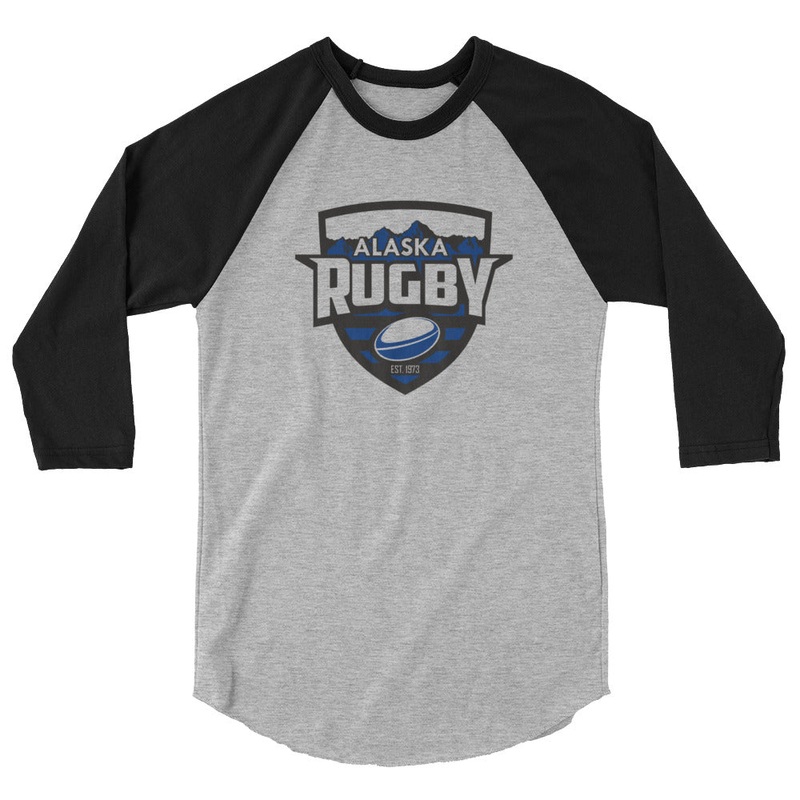 Alaska Rugby Raglan 3/4 Sleeve Tee Heather Grey/Black XS