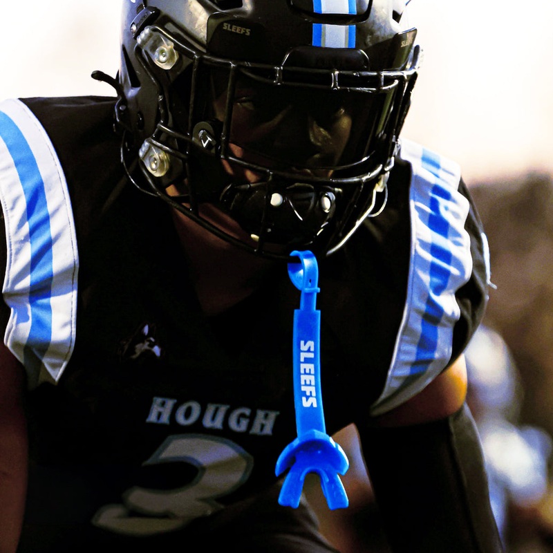 Hue Blue X Football Mouthguard with Logo Blue