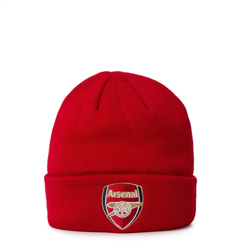 Team Arsenal Beanie Adults Mens Red/White