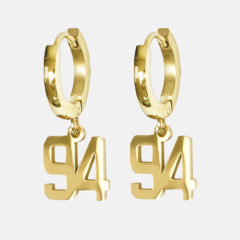 94 Number Earring – Gold Plated Stainless Steel Gold