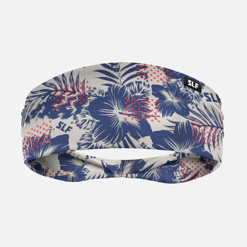 Hibiscus Stars SLF Muted Color Headband ONE SIZE Red/White/Blue