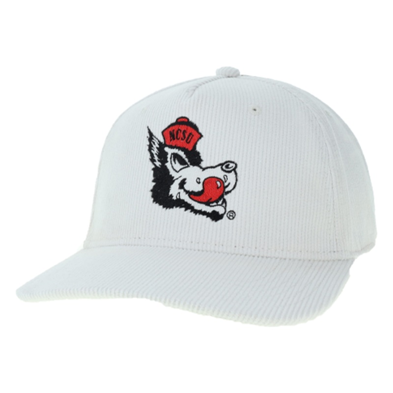 NC State Wolfpack Slobbering Wolf Roadie Ivory Corduroy Hat