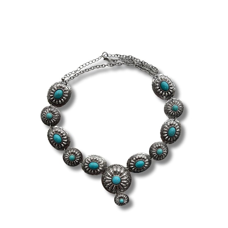 Turquoise Western Stone Long Necklace