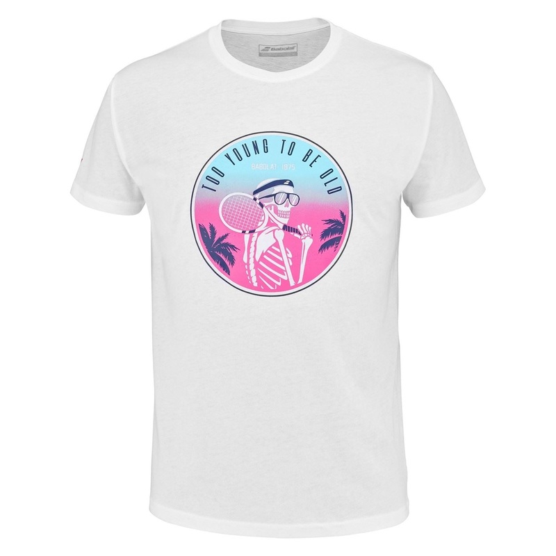 Babolat Graphic Message T-Shirt Adults X Large White