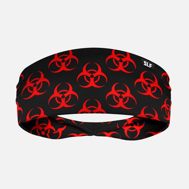Biohazard Red Pattern Headband ONE SIZE Black/Red