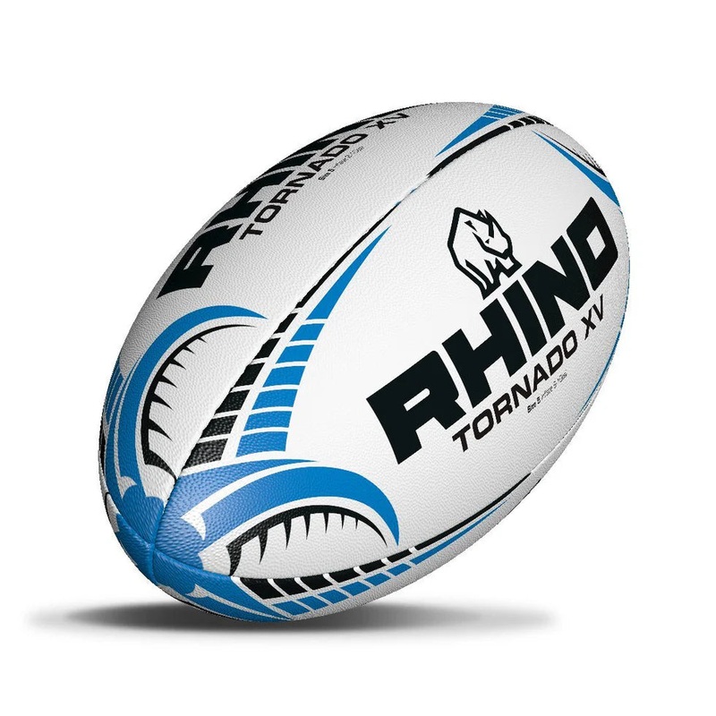 RHINO Tornado XV Rugby Match Ball White S5