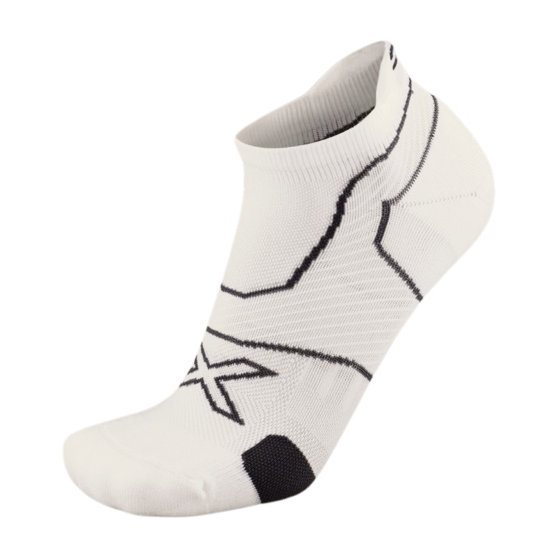 2XU Vectr Cushion No Show Socks White-Grey S