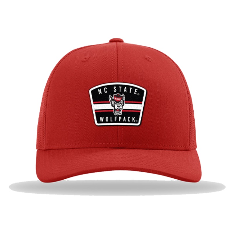 NC State Wolfpack Richardson R112 Red Stripe Patch Trucker Adjustable Hat