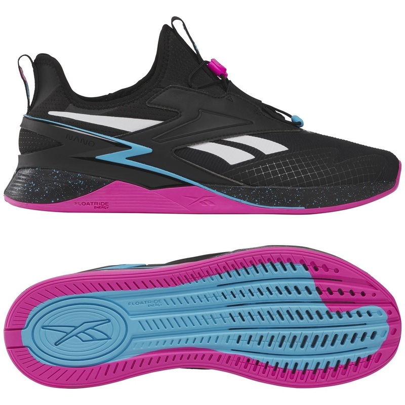 Reebok Nano X3 Graphic Print Round Toe Sneakers 9 (43) Cblack/Laspin