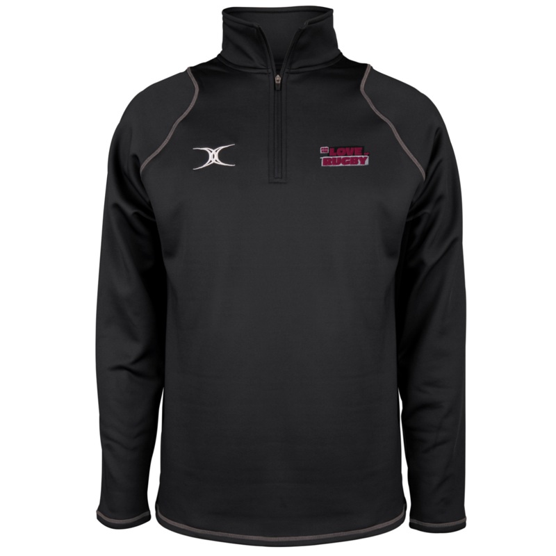 For The Love Of Rugby Senior’s Black Quest Mens 1/4 Zip Fleece Extra Small