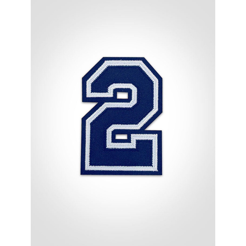 3″ Number – Navy with White and Navy Outline 3″ Navy on White on Navy