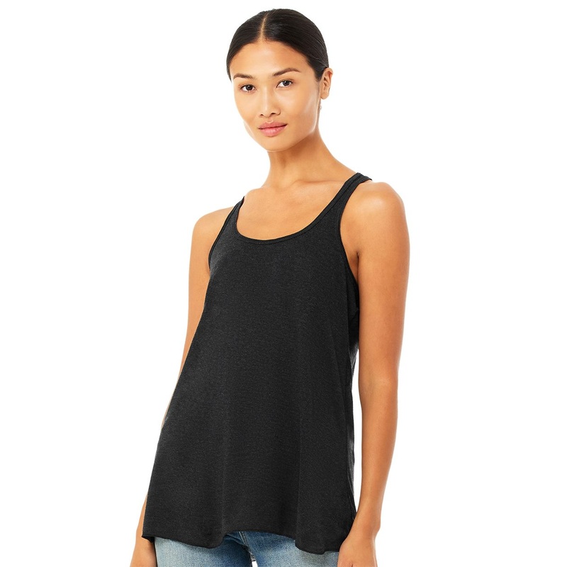 BELLA + CANVAS Women’s Flowy Racerback Tank Dark Grey Heather XS