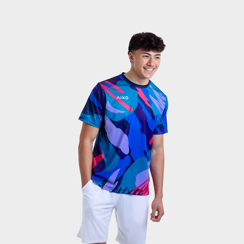 Aixo Abstract T-Shirt Mens (Multicolour Dark) Multicolour Dark XS