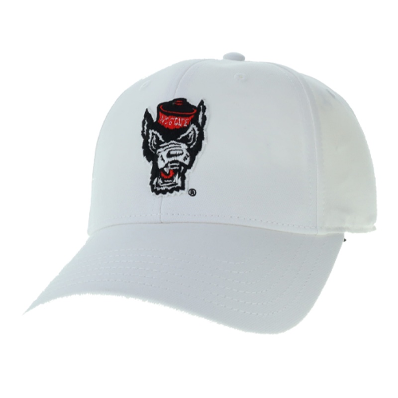NC State Wolfpack Legacy White Drive Wolfhead Adjustable Hat