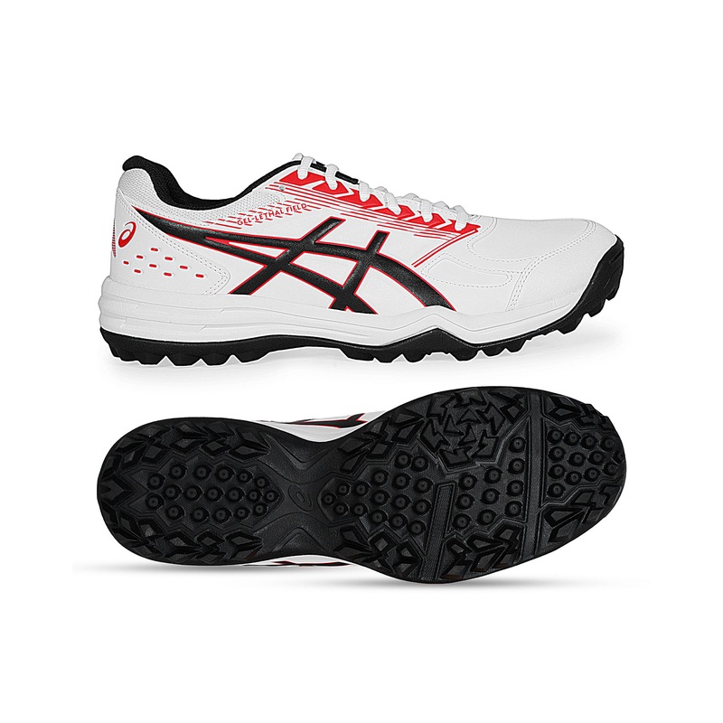 ASICS Gel Lethal Field – Rubber Cricket Shoes – White/Classic Red UK 6/ US 7