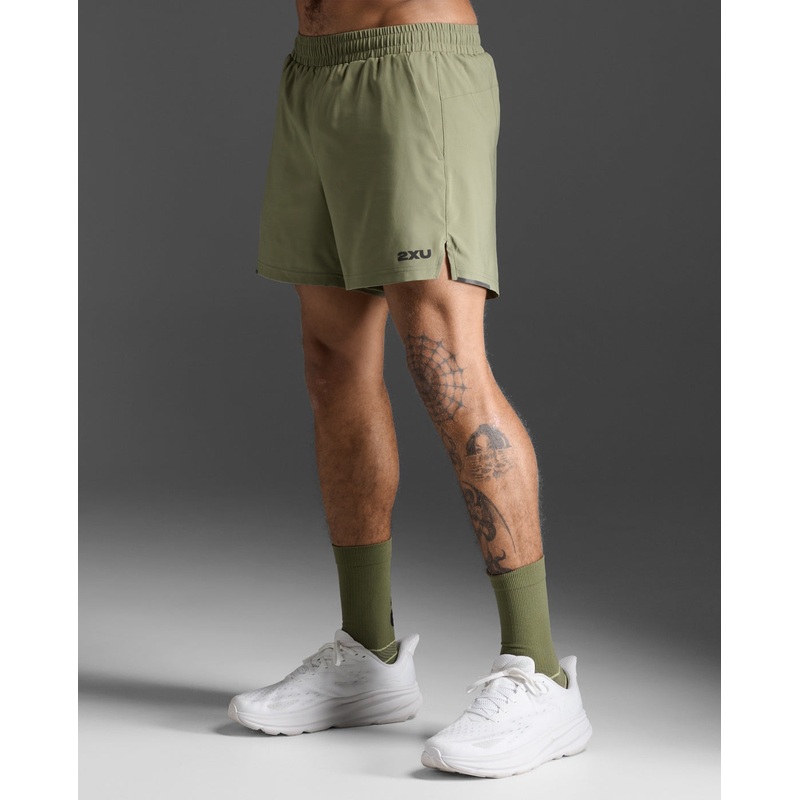 2XU Mens Aero 5 Inch Shorts – Hunter/Black Reflective Small