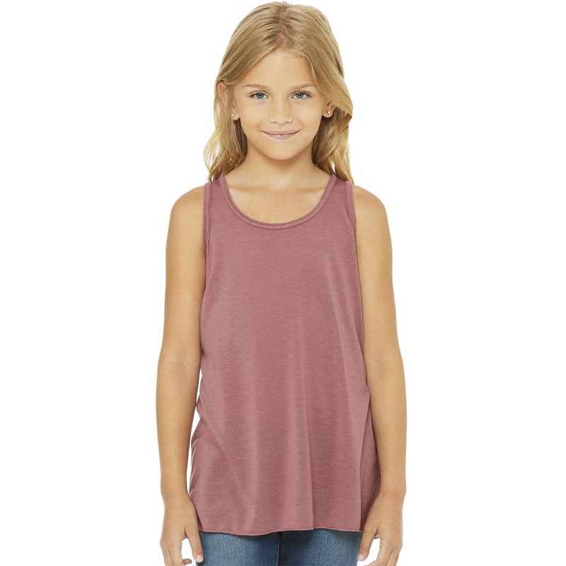 BELLA + CANVAS Youth Flowy Racerback Tank Black S