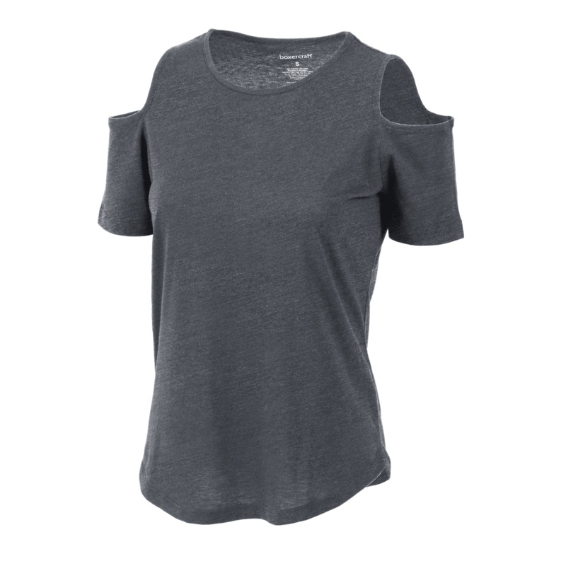 Boxercraft Women’s Cold Shoulder Tee Granite XS