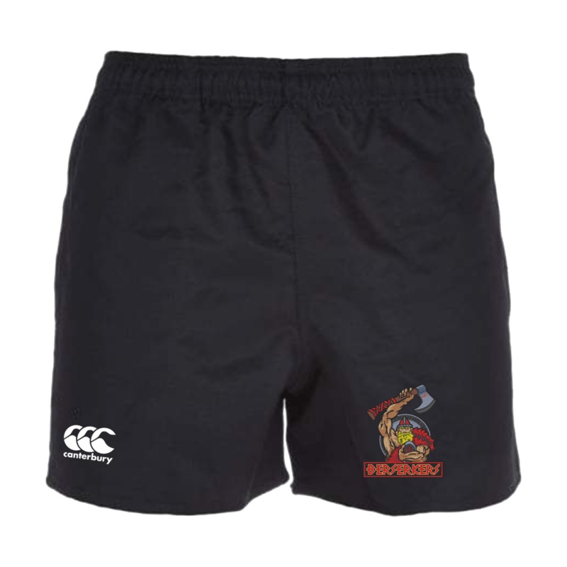 Berserkers Professional Polyester Rugby Short by Canterbury Y6 Black