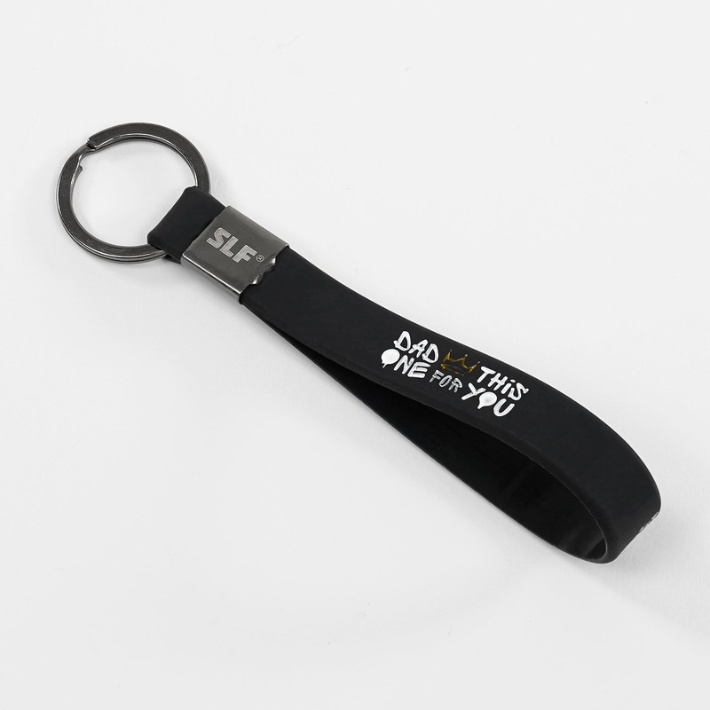 Dad This One For You Black Silicone Keychain Black