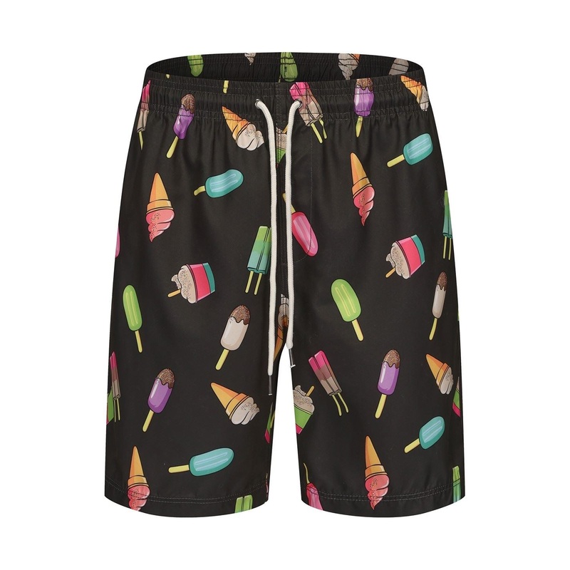 Hot Tuna AOP Floral Patterned Swim Shorts with Drawstring X Small Black