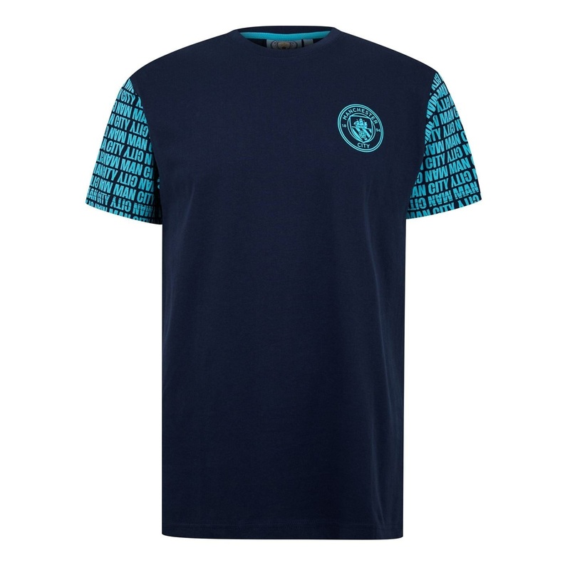 Source Lab Mens Manchester City Graphic T-Shirt X Large Blue