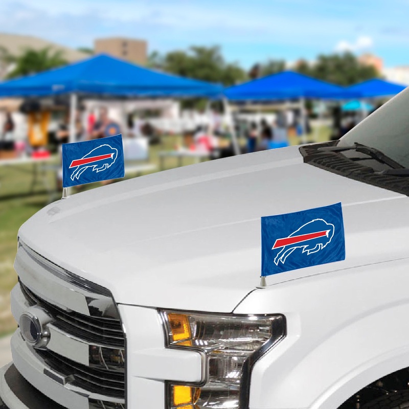 Fanmats Buffalo Bills Ambassador Car Flags – 2 Pack Mini Auto Flags, 4″ X 6″
