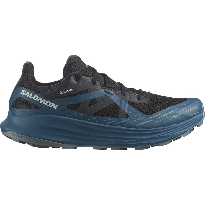 Salomon Mens Ultra Flow Goretex Running Shoes 8.5 (42.7) Black/Blue