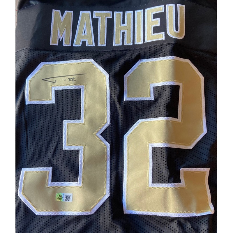 Tyrann Mathieu Autographed New Orleans Custom Black w/ Gold Number Jersey (Black Signature)