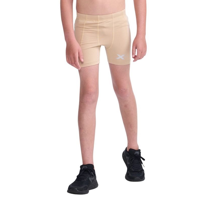 2XU Core Compression Boys 1/2 Shorts Beige-Beige S
