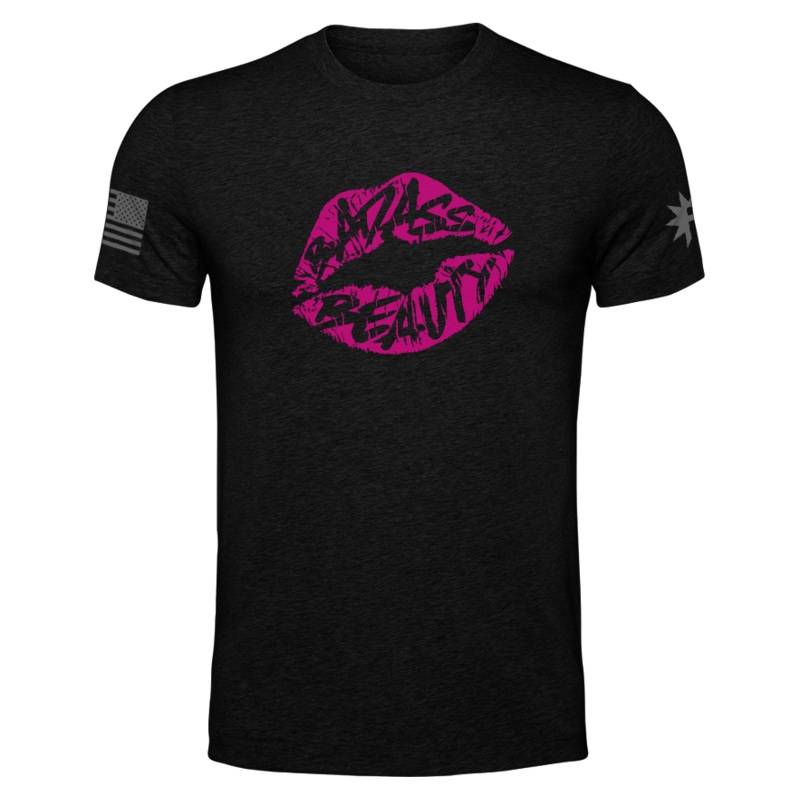 Badass Beauty Tee Small Pink