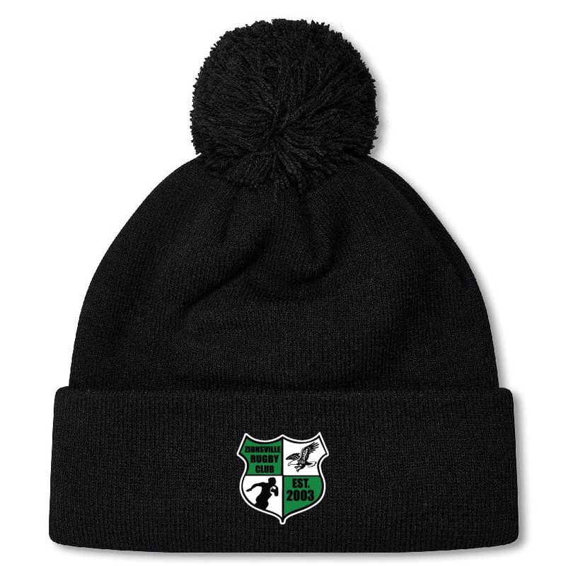 Zionsville Rugby Pom Pom Beanie by Canterbury OS Black