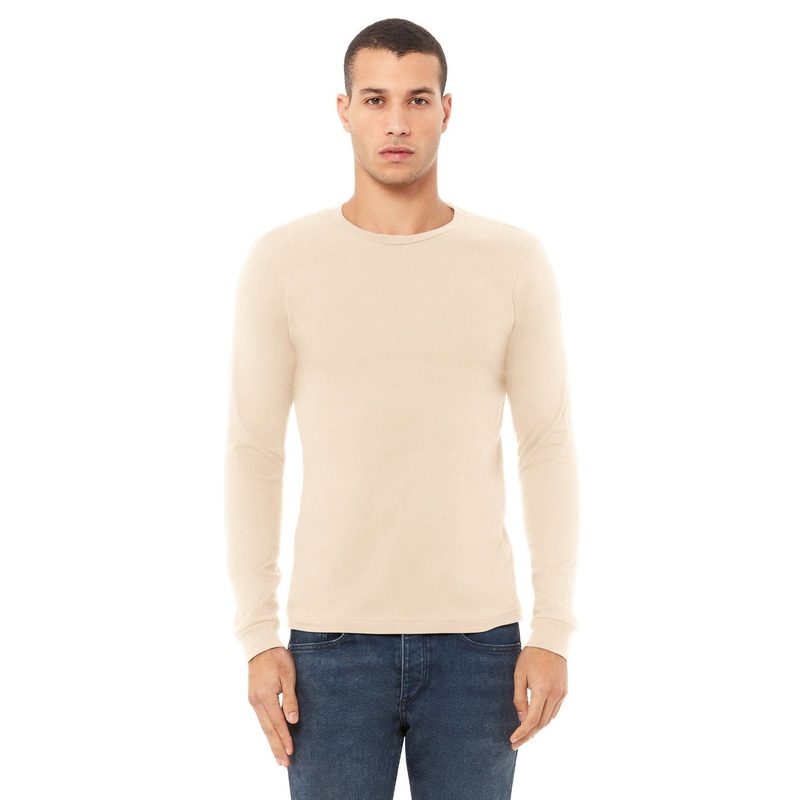 BELLA + CANVAS Men’s Jersey Long Sleeve Tee Natural XS
