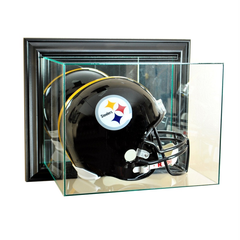 Wall Mounted Helmet Display Case with Mirror