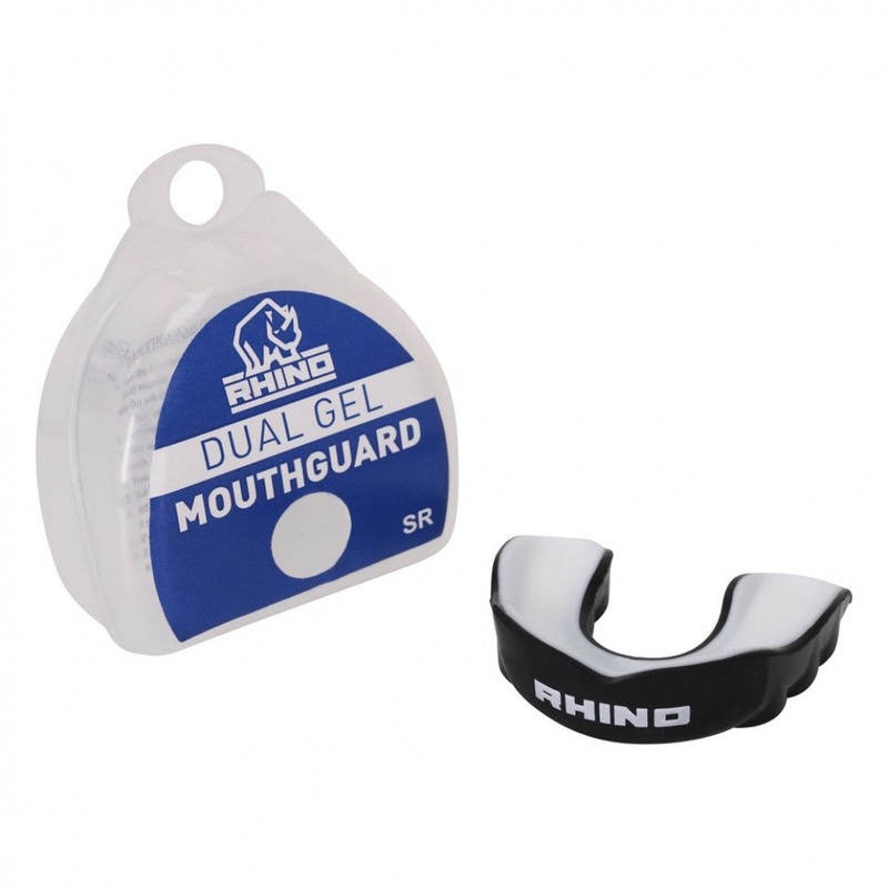 Rhino Dual Gel Mouthguard in 4 kleuren Senior Zwart