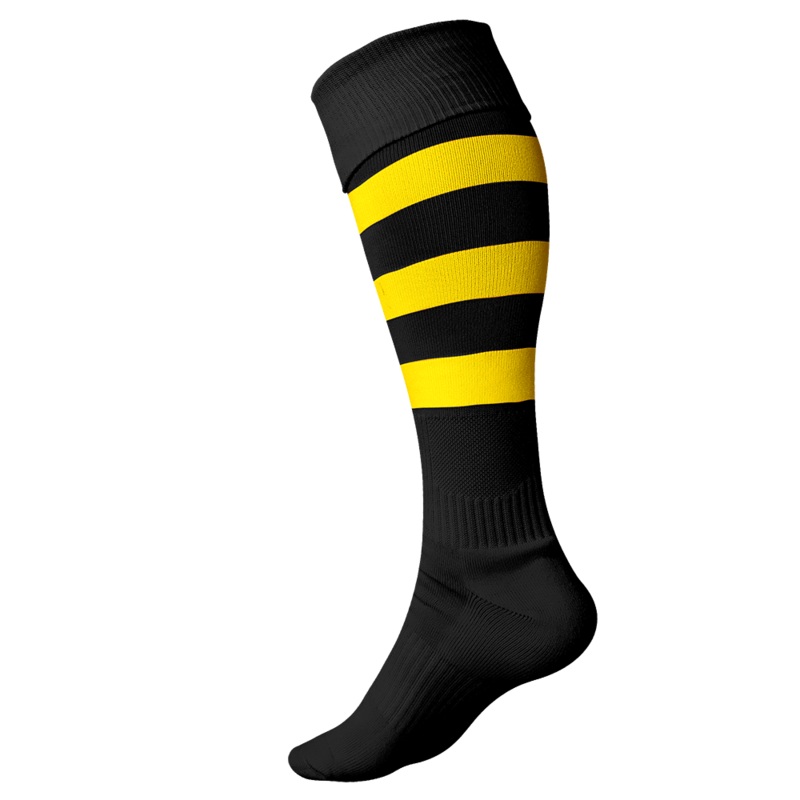 RI Performance Hoops Rugby Socks Black/Gold Medium (Men’s 4-9)