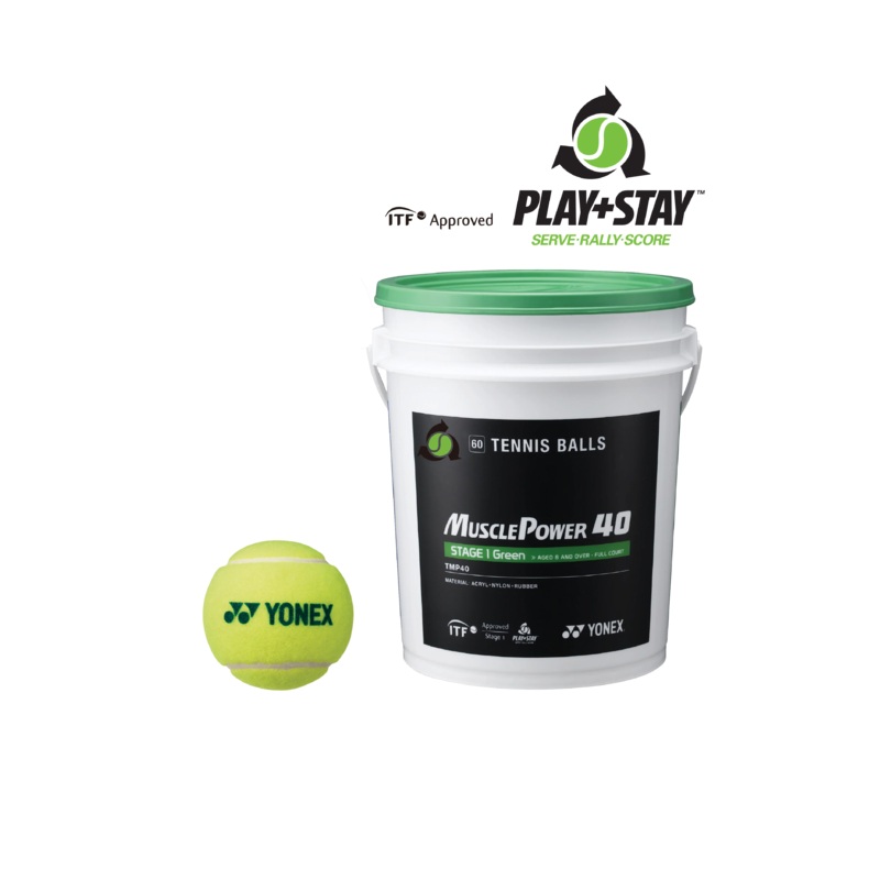 Yonex Junior Stage 1 Green Tennis Ball 60 Tub TMP-40 One Size GREEN