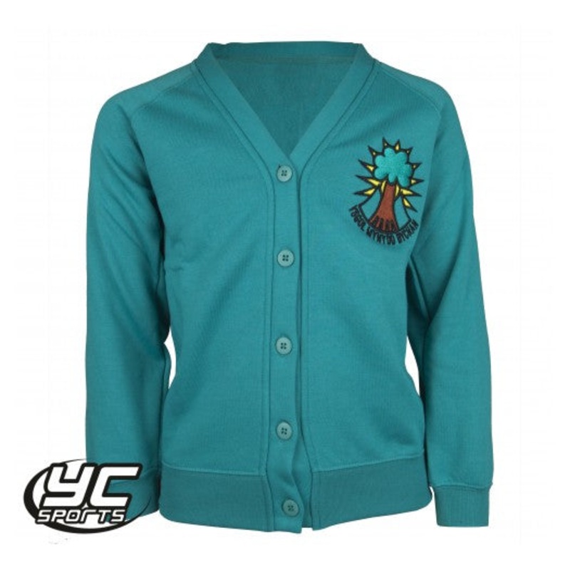 Ysgol Mynydd Bychan Green Cardigan 2YR Jade
