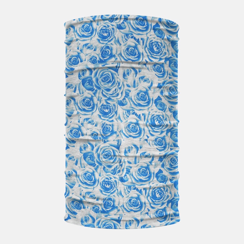 Ice Roses Neck Gaiter ONE SIZE Blue