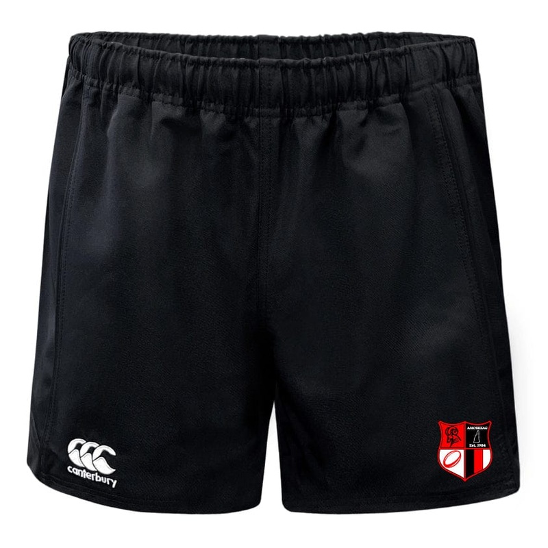 Amoskeag Rugby Club Professional Polyester Rugby Short by Canterbury Y6 Black