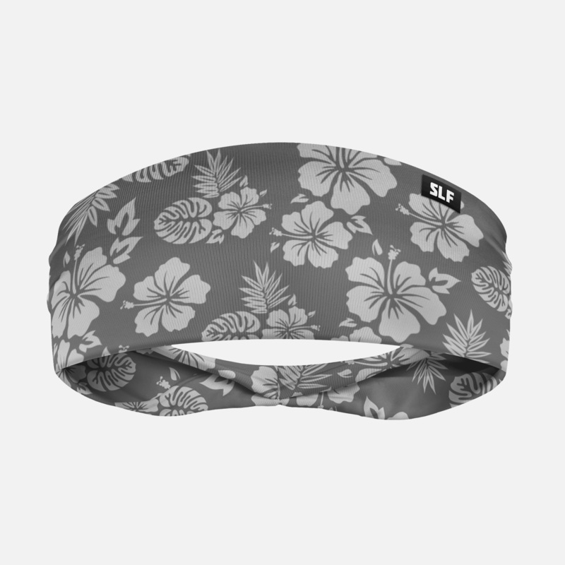 Hibiscus Gray Headband ONE SIZE Gray