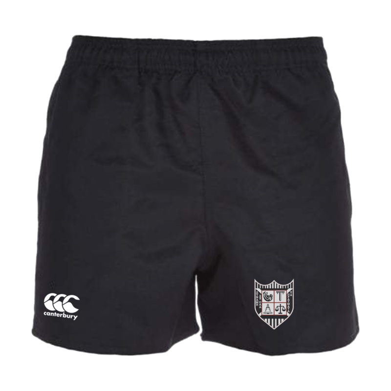 Troy University Rugby Professional Polyester Rugby Short by Canterbury Y6 Black