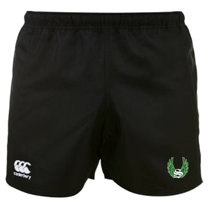 Sirens Canterbury Black Professional Polyester Pocketed Rugby Shorts Y6