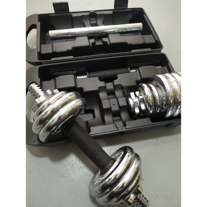 15KG Adjustable Chrome DumbBell Set +