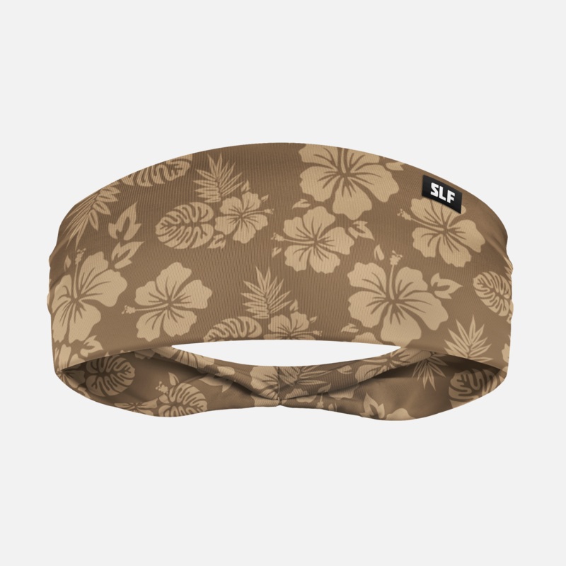 Hibiscus Brown Headband ONE SIZE Brown