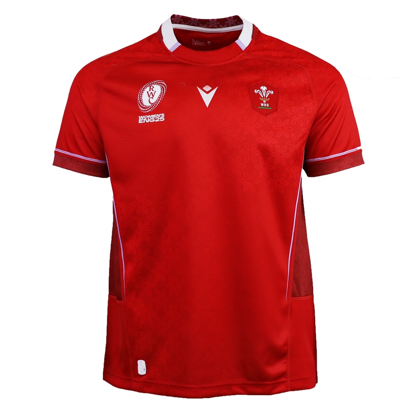 Wales WRWC25 Replica Home Jersey by Macron S Red