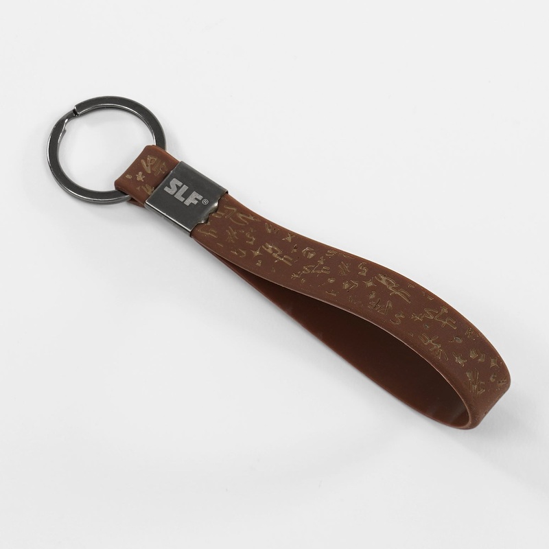 SLF Milan Pattern Silicone Keychain Brown