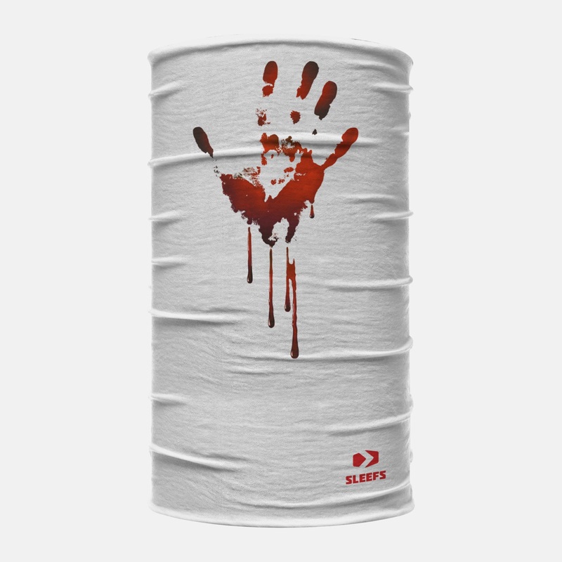Bloody Hand Neck Gaiter ONE SIZE White/Red