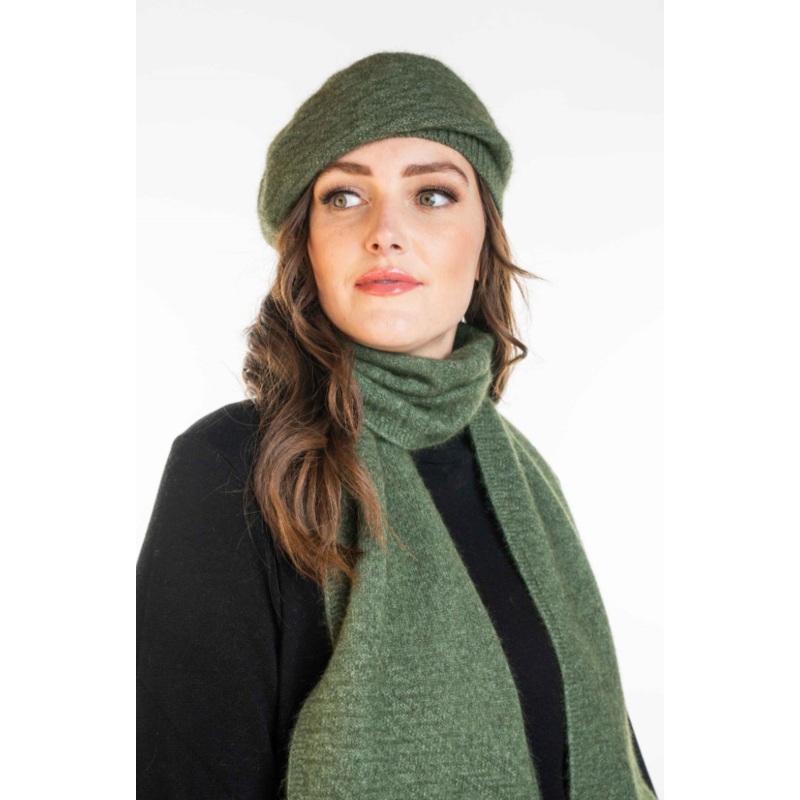 Zig Zag Beret by Koru Knitwear – available in 5 colours Moss